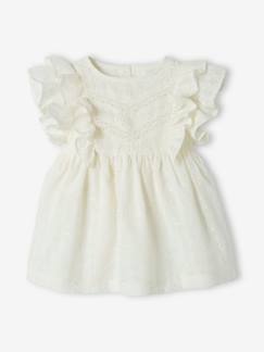 -Festliches Baby Kleid mit Lochstickereien