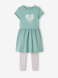 Maedchenkleidung-Sets-Mädchen-Set: Kleid & Leggings, Glanzdetails Oeko-Tex