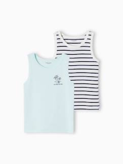 Jungenkleidung-Shirts, Poloshirts & Rollkragenpullover-Shirts-2er-Pack Jungen Trägershirts, Palmen