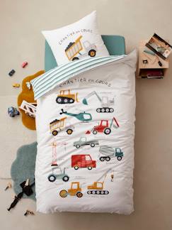 Dekoration & Bettwäsche-Kinderbettwäsche-Schlafsack-Sets-Kinder Bettwäsche-Set „Baustellenfahrzeuge“ Magicouette