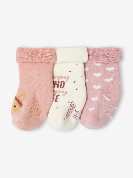 3er-Pack Mädchen Baby Socken, Hasen/Herzen Oeko-Tex - zartrosa - 1