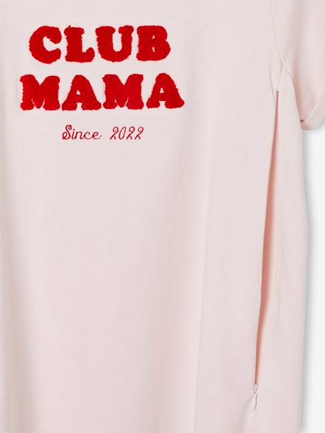 Bio-Kollektion: T-Shirt für Schwangerschaft & Stillzeit „Club Mama“, personalisierbar - anthrazit+blau+rosa+ziegel - 20