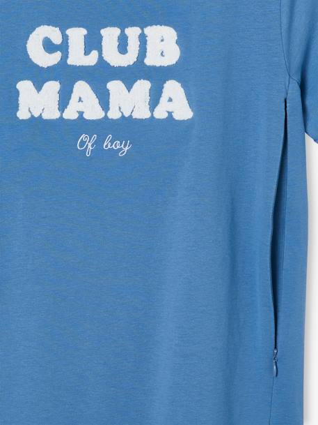Bio-Kollektion: T-Shirt für Schwangerschaft & Stillzeit CLUB MAMA, personalisierbar - anthrazit+blau+rosa+ziegel - 14