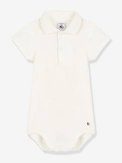 Babymode-Bodys-Baby Kurzarmbody mit Kragen PETIT BATEAU, Bio-Baumwolle