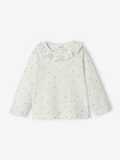 Babymode-Shirts & Rollkragenpullover-Mädchen Baby Shirt mit Volantkragen, personalisierbar