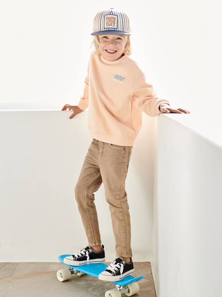 Jungen Sweatshirt mit Print hinten - gelb+pfirsich - 18