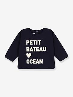 Babymode-Pullover, Strickjacken & Sweatshirts-Sweatshirts-Baby Sweatshirt PETIT BATEAU, Bio-Baumwolle
