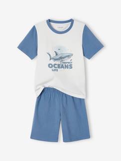Jungenkleidung-Schlafanzüge-Kurzer Jungen Schlafanzug Basic mit Hai
