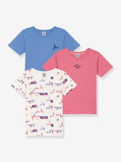 Jungenkleidung-Unterwäsche & Socken-Unterhemden-3er-Pack Jungen T-Shirts PETIT BATEAU, Bio-Baumwolle
