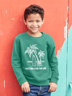 Jungenkleidung-Pullover, Strickjacken, Sweatshirts-Sweatshirts-Jungen Rundhals-Sweatshirt BASIC
