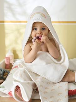 Babymode-Bademäntel & Badecapes-Baby Kapuzenbadetuch REGENBOGEN mit Geschenkverpackung, Oeko-Tex, personalisierbar