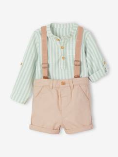 Babymode-Baby-Set: Hemd & Shorts mit Hosenträgern