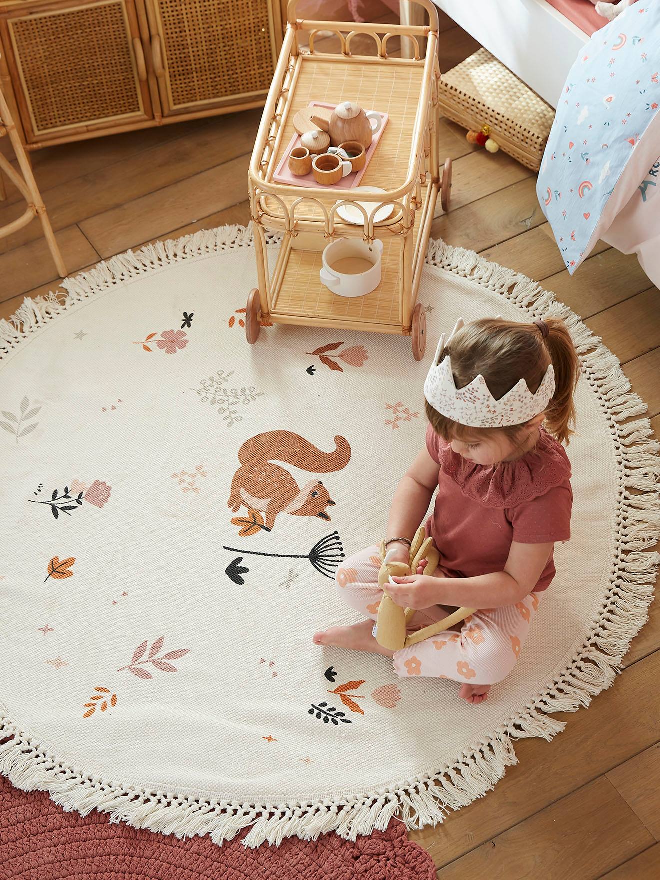 Vertbaudet Unisex Wollweiß Kinderzimmer Teppich Naturprinzessin