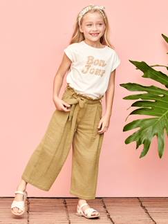Maedchenkleidung-Mädchen Paperbag-Hose, 7/8