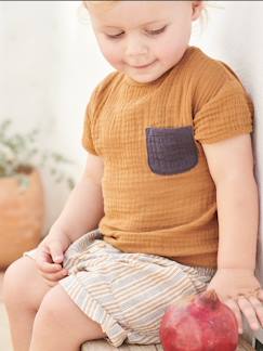 Babymode-Shirts & Rollkragenpullover-Shirts-Baby T-Shirt mit Materialmix
