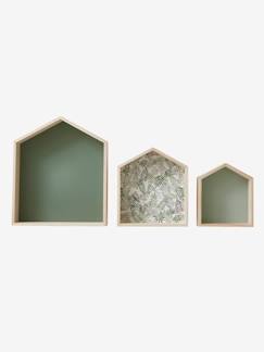 Dekoration & Bettwäsche-Dekoration-Wohnaccessoires-Kinderzimmer 3er-Set Wandregale in Hausform, Setzkasten
