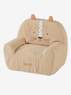 Kinderzimmer-Kindermöbel-Kinderstühle, Kindersessel-Sessel-Weicher Kinderzimmer Sessel TIGER mit Musselin-Bezug