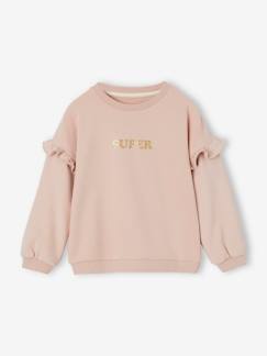 Maedchenkleidung-Pullover, Strickjacken & Sweatshirts-Sweatshirts-Mädchen Sweatshirt mit Volants, personalisierbar