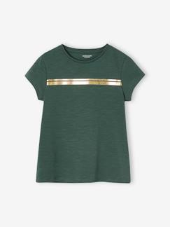 Maedchenkleidung-Shirts & Rollkragenpullover-Shirts-Mädchen Sport-T-Shirt mit Glanzstreifen BASIC Oeko-Tex