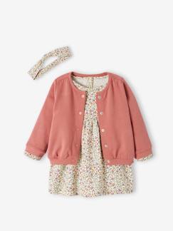 Babymode-Baby-Sets-Mädchen Baby-Set: Kleid, Strickjacke & Haarband, personalisierbar