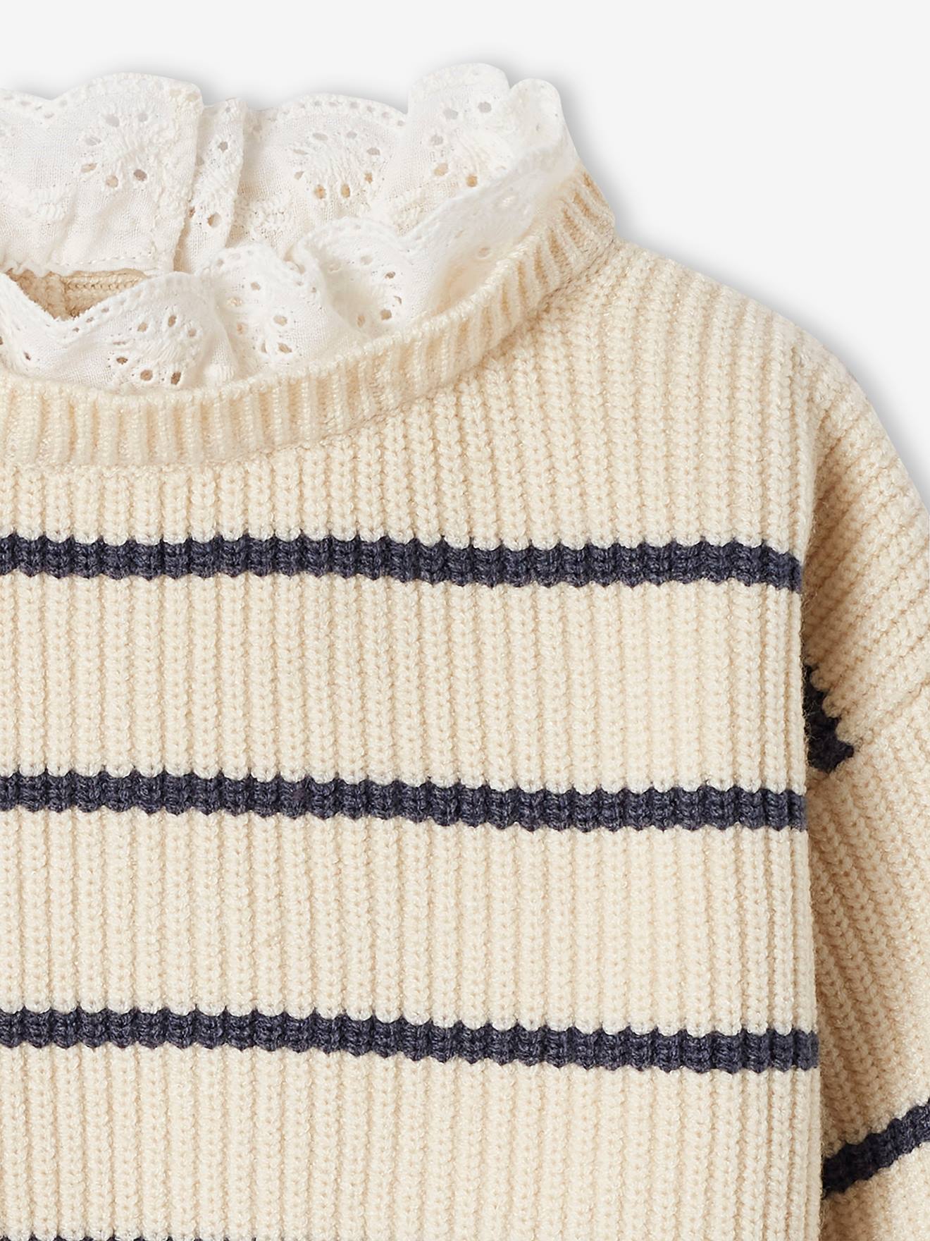 Vertbaudet Baby Pullover Mit Volantkragen - Mama-Tochter Set Salbeigrün