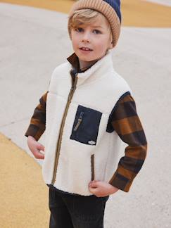 Jungenkleidung-Pullover, Strickjacken, Sweatshirts-Sweatshirts-Jungen Weste aus Teddyfleece