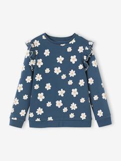 Maedchenkleidung-Pullover, Strickjacken & Sweatshirts-Sweatshirts-Mädchen Sweatshirt mit Volants und Schriftzug