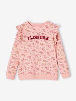 Maedchenkleidung-Pullover, Strickjacken & Sweatshirts-Sweatshirts-Mädchen Sweatshirt mit Volants und Schriftzug