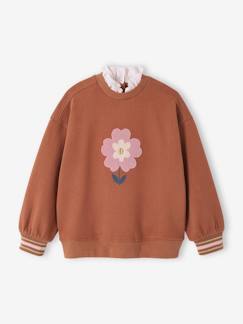 Maedchenkleidung-Pullover, Strickjacken & Sweatshirts-Sweatshirts-Mädchen Sweatshirt mit Frotteeblumen