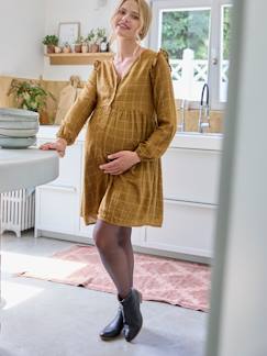 Umstandsmode-Umstandskleider-Kleid für Schwangerschaft & Stillzeit, Glitzer-Karos