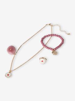 Maedchenkleidung-Accessoires-Schmuck-Mädchen Set: Halskette, Armband & Fingerring