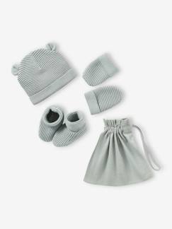 Babymode-Baby-Set: Mütze, Fäustlinge & Schühchen im Geschenkbeutel Oeko Tex