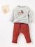 Baby Sweatshirt BASIC - grau meliert+nachtblau+senfgelb - 6