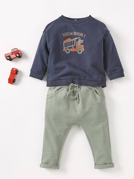 Baby Sweatshirt BASIC - grau meliert+nachtblau+senfgelb - 11
