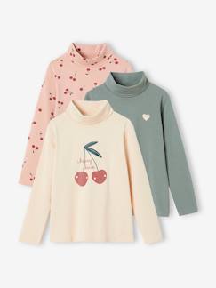 Maedchenkleidung-Shirts & Rollkragenpullover-Rollkragenpullover-3er-Pack Mädchen Rollkragenshirts BASIC