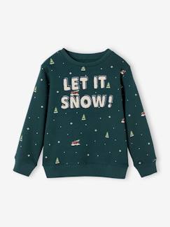 Jungenkleidung-Pullover, Strickjacken, Sweatshirts-Sweatshirts-Jungen Weihnachts-Sweatshirt mit Schriftzug