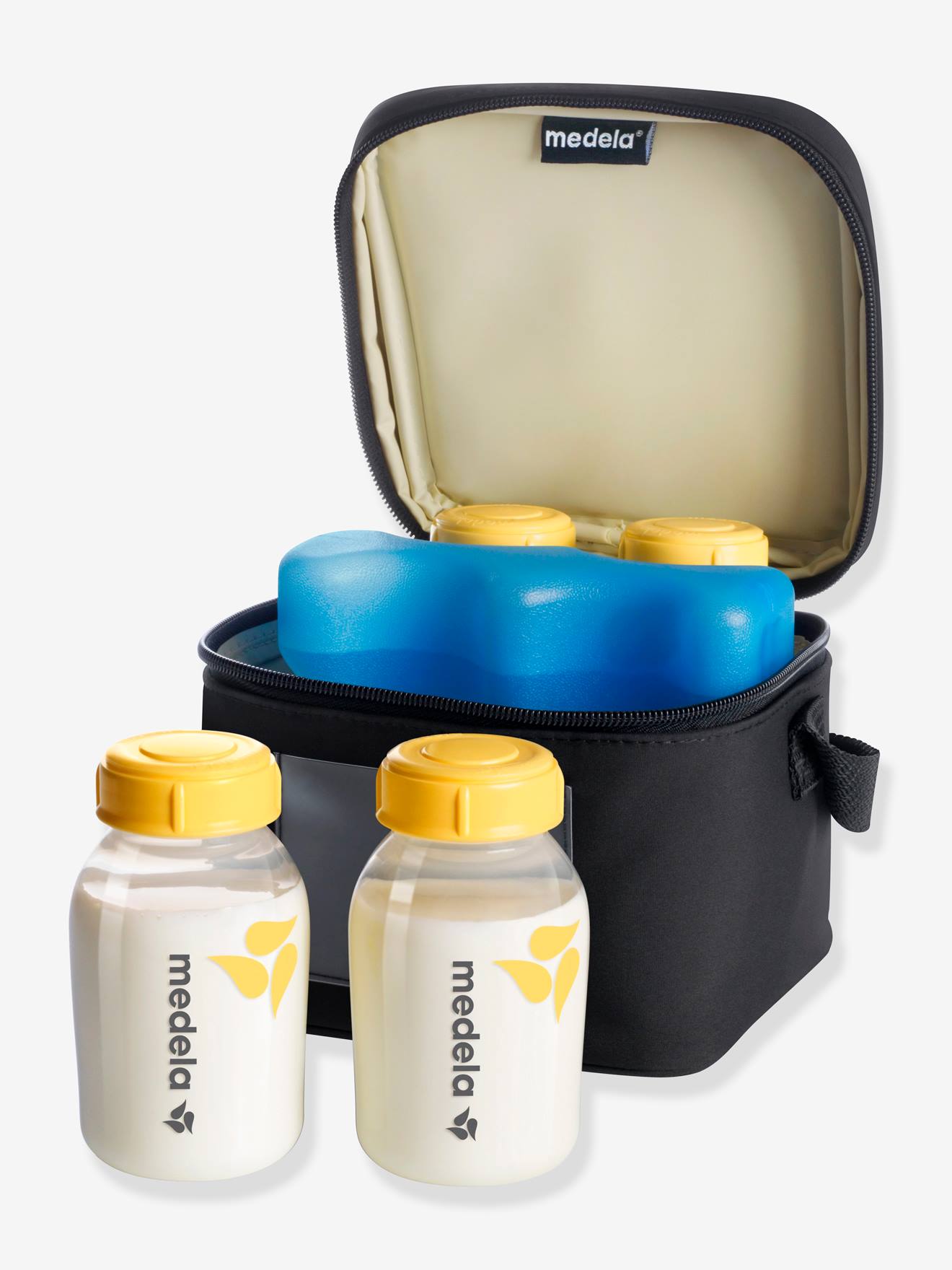 Medela Muttermilch-Kühltasche mit 4 Flaschen COOLER BAG MEDELA in schwarz