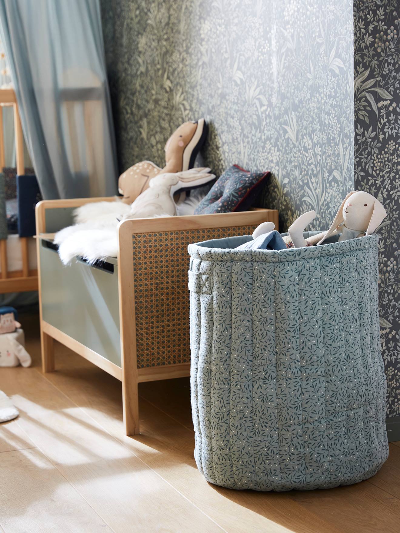 XL-Aufbewahrungskorb MAGIC FOREST aus Musselin Wäschekorb Kinderzimmer