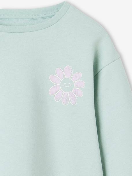 Mädchen Sweatshirt mit Print Basics Oeko-Tex - aprikose+bonbon rosa+grau meliert+himmelblau - 12