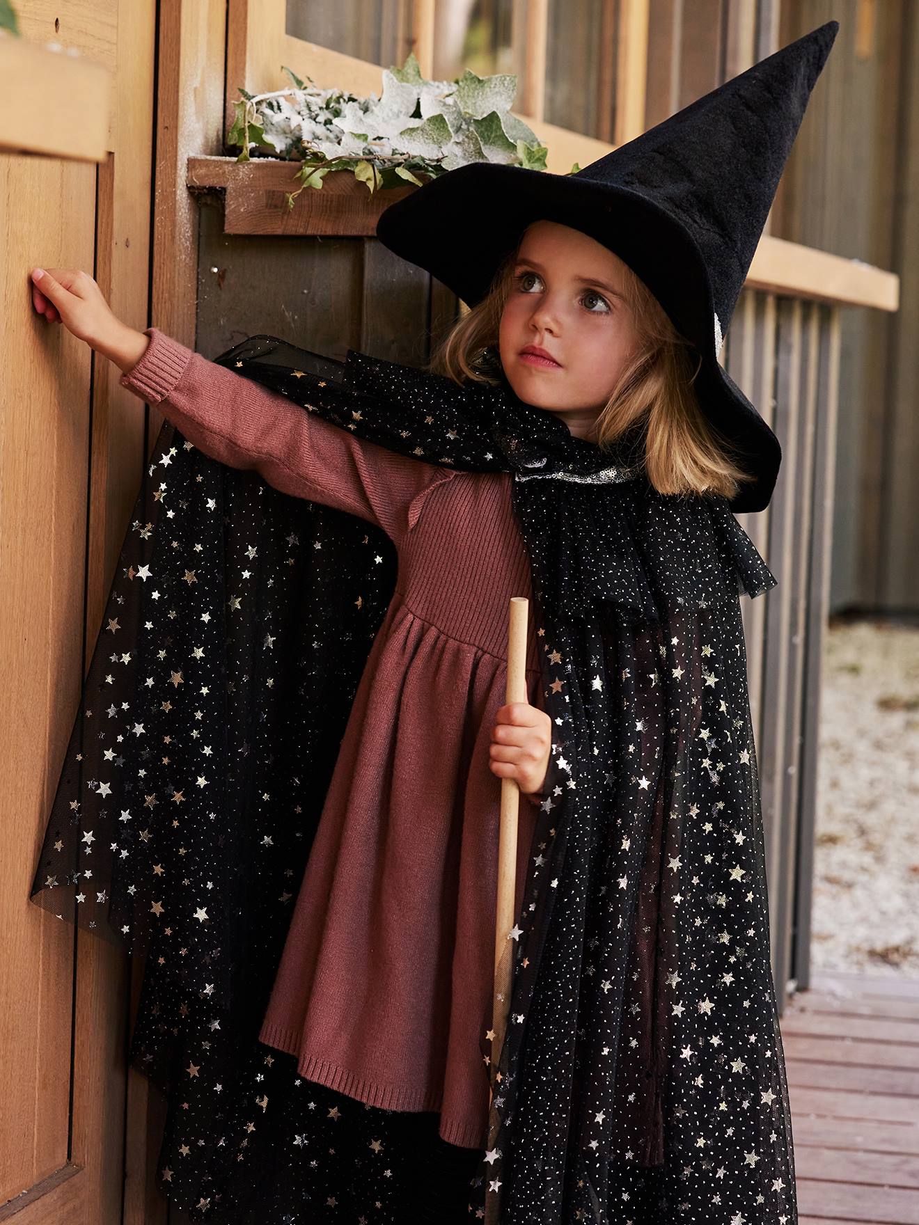 DEGUISE TOI Zauberinnen-Kostüm Für Mädchen – Schwarzes Hexenkleid Mit Hut, Gr. 122-164