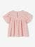 Mädchen Bluse mit Schmetterlingsärmeln, Bio-Baumwolle - rosa+wollweiß - 2