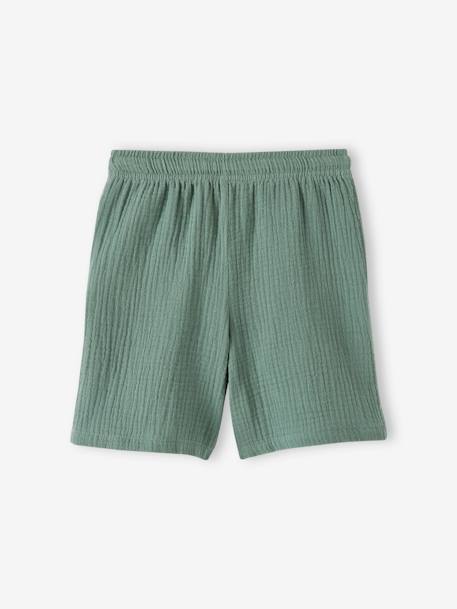 Jungen Shorts aus Musselin - elektrisch blau+grün - 10