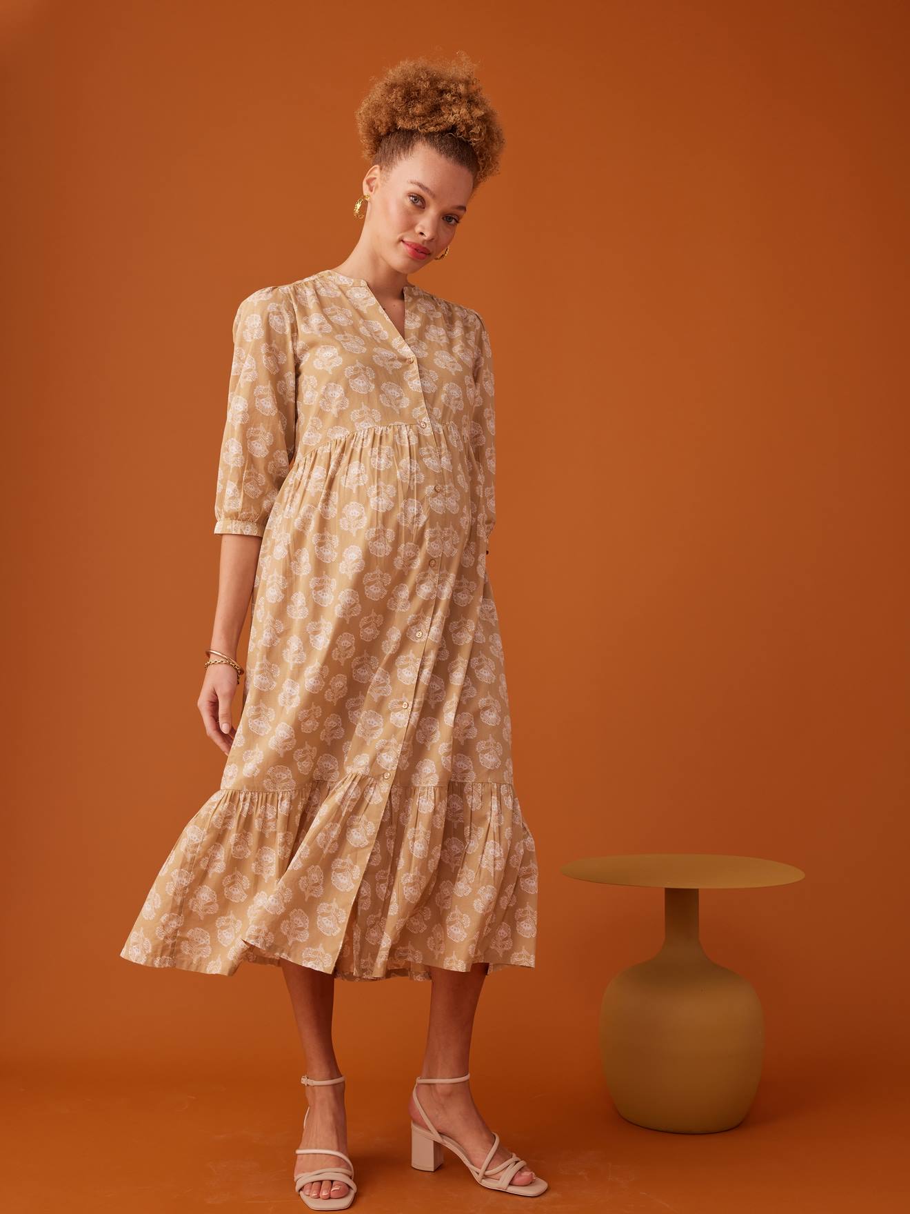 Langes Boho-Kleid für Schwangerschaft & Stillzeit ENVIE DE FRAISE
