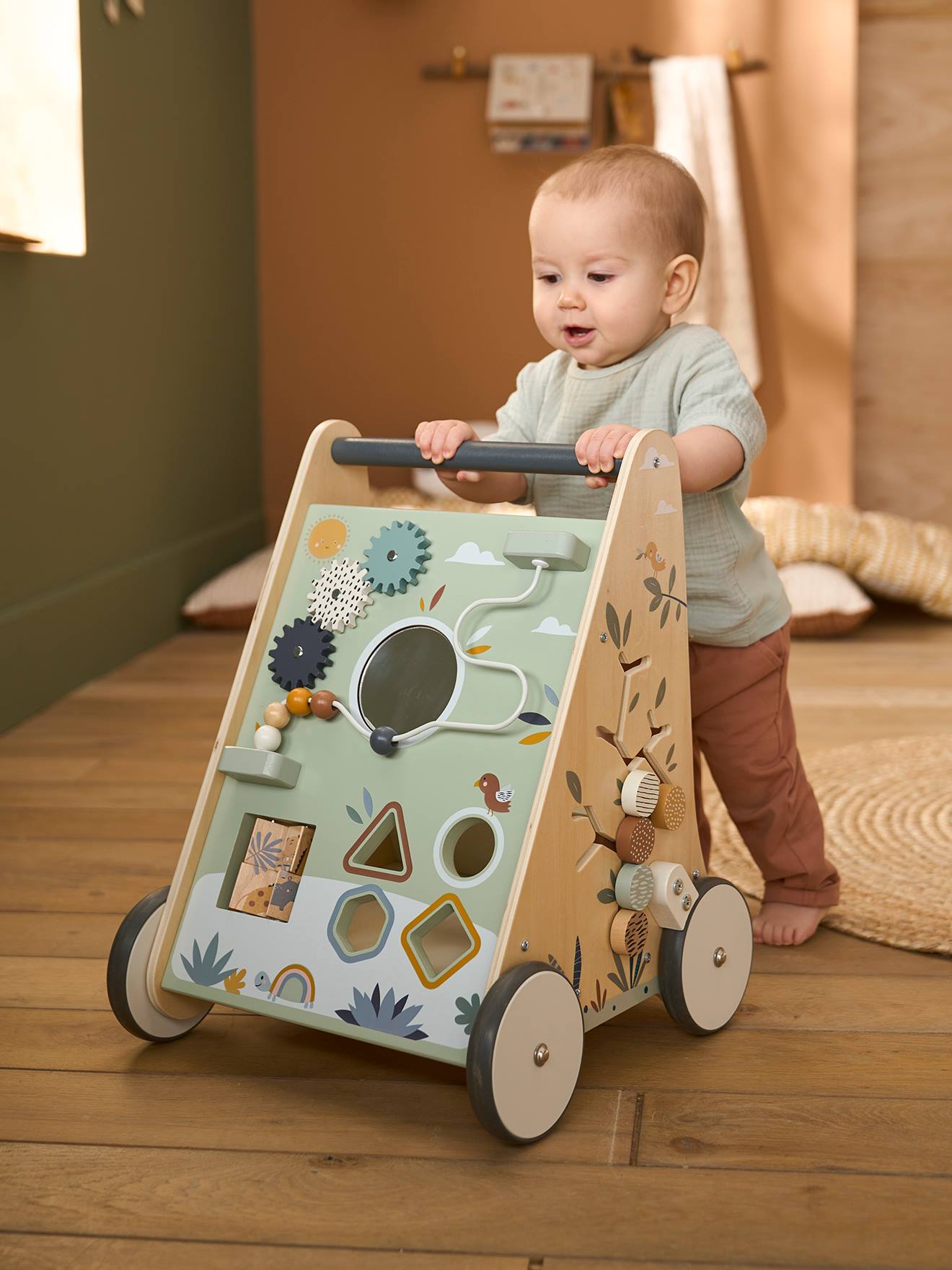 Activity-Lauflernwagen mit Bremsen Holz FSC® tansania salbei