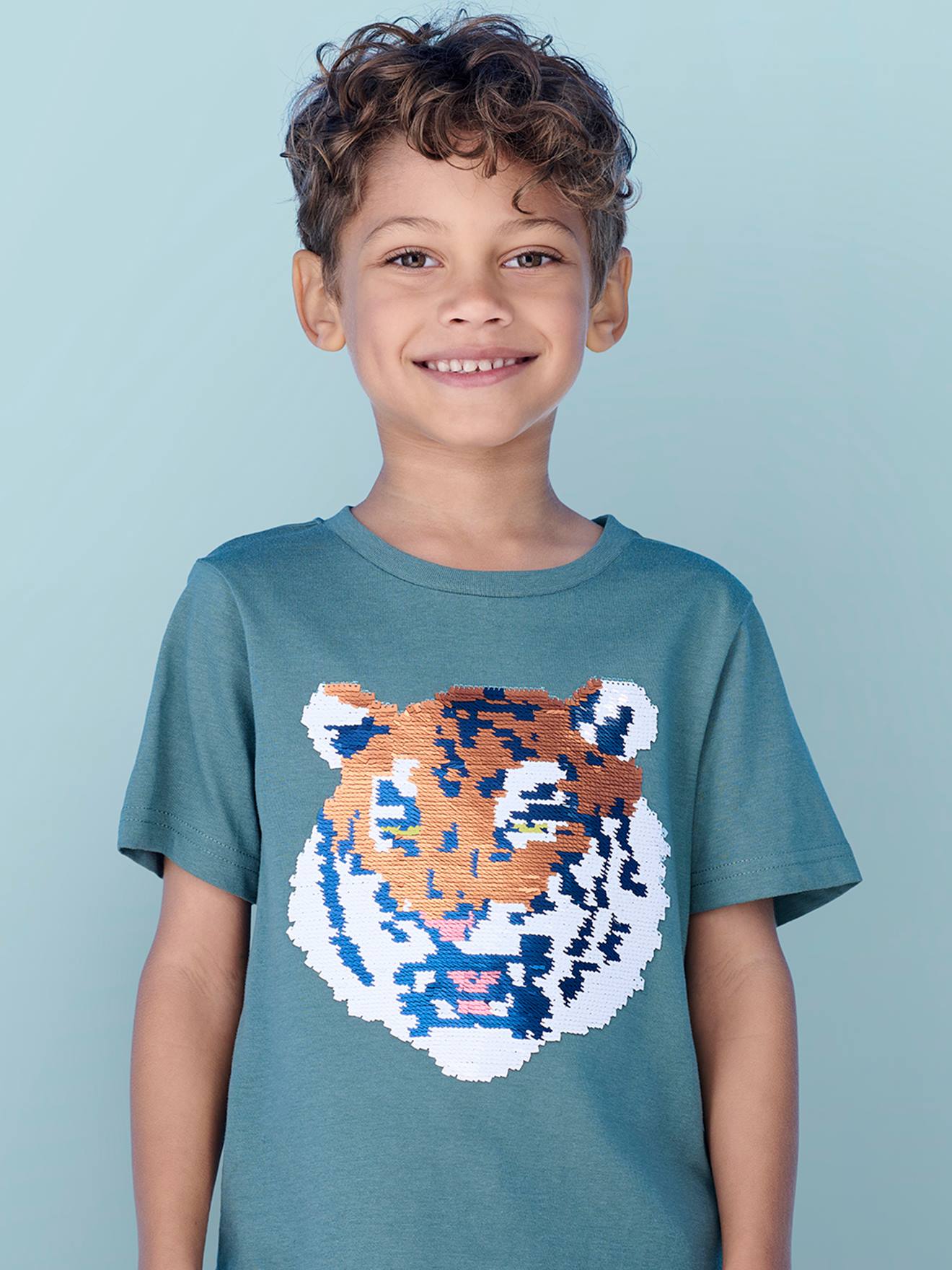 Jungen T-Shirt mit Wende-Pailletten