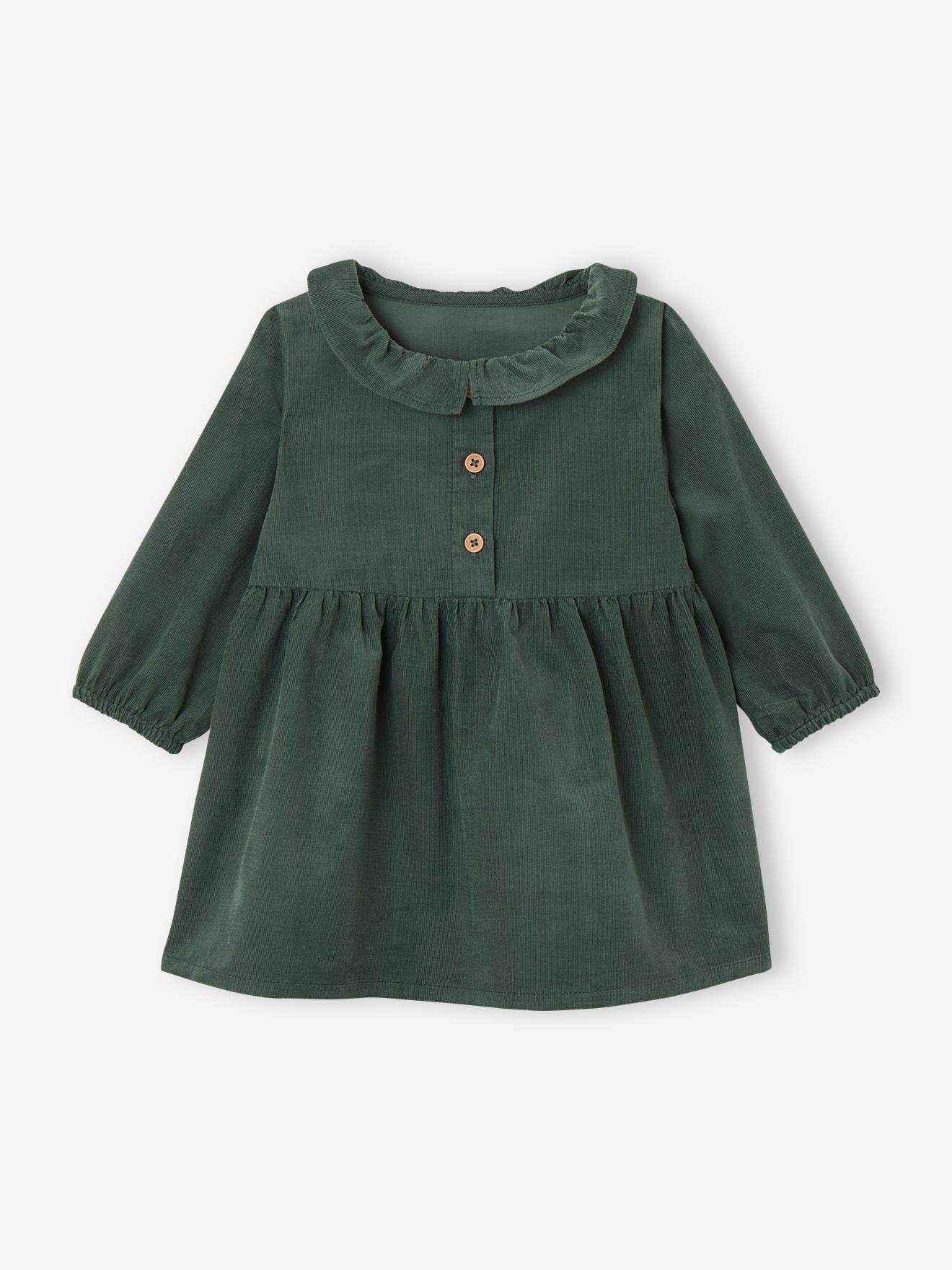 Baby Kleid aus Feincord mit Volantkragen n