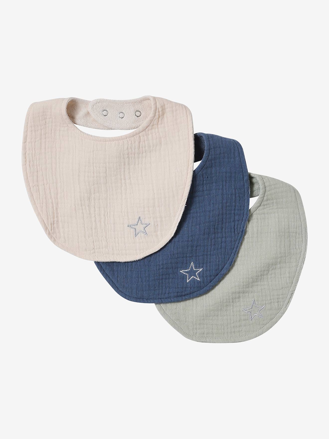 3er-Pack Baby Lätzchen aus Ftee/Musselin
