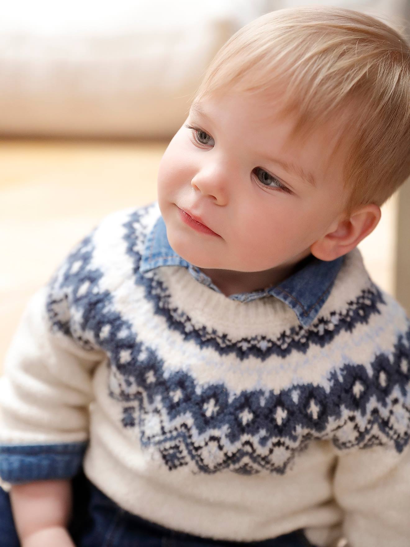 Weicher Jungen Baby Jacquard-Pullover
