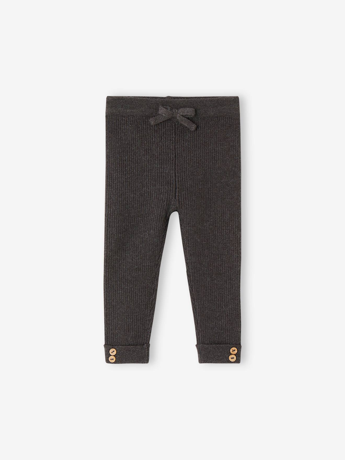 Baby Strick-Leggings mit Schleife und Zierknöpfe