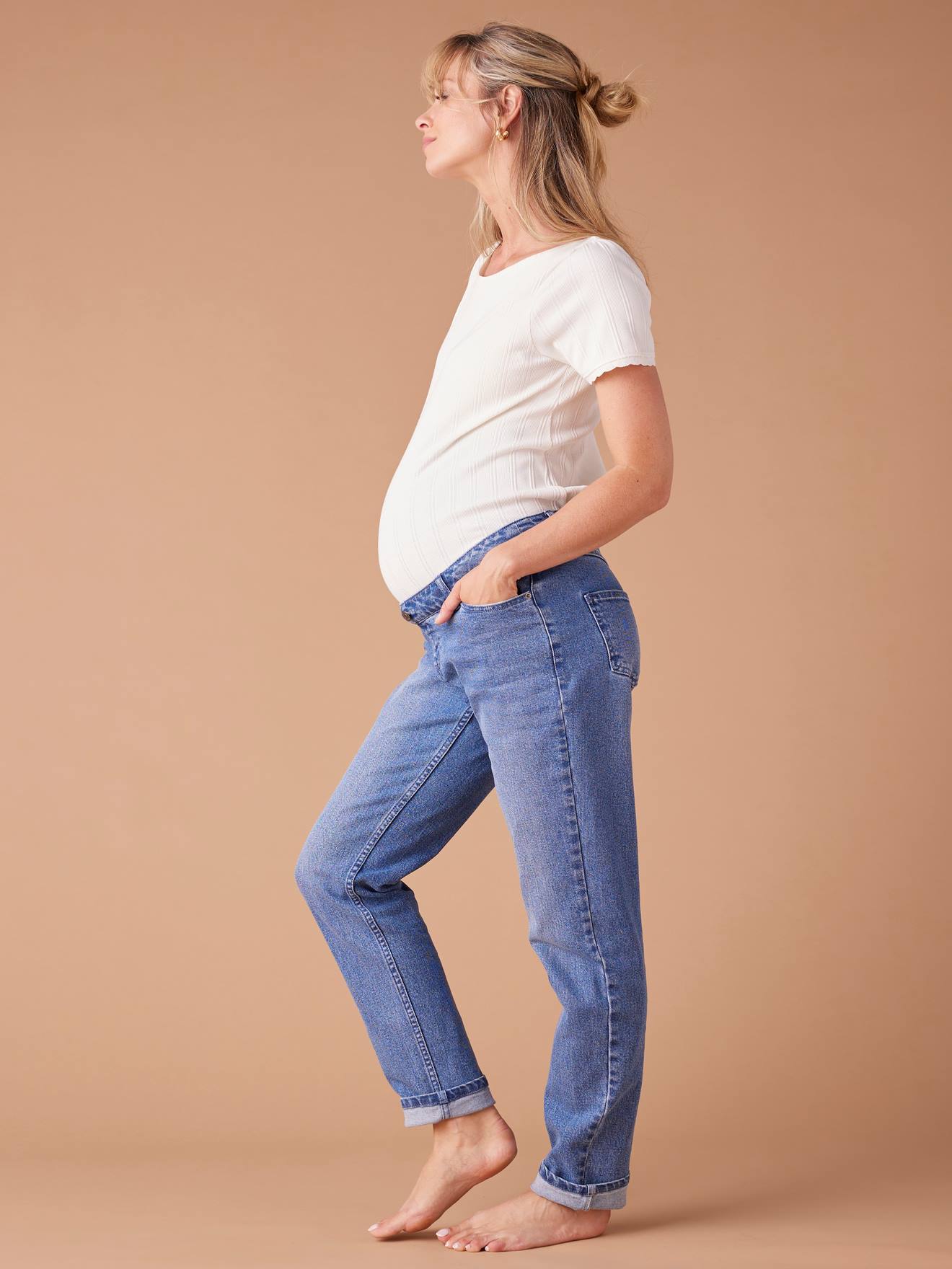 Mom-Jeans für die Schwangerschaft mit abnehmbarem Einsatz ENVIE DE FRAISE Bundweite verstellbar